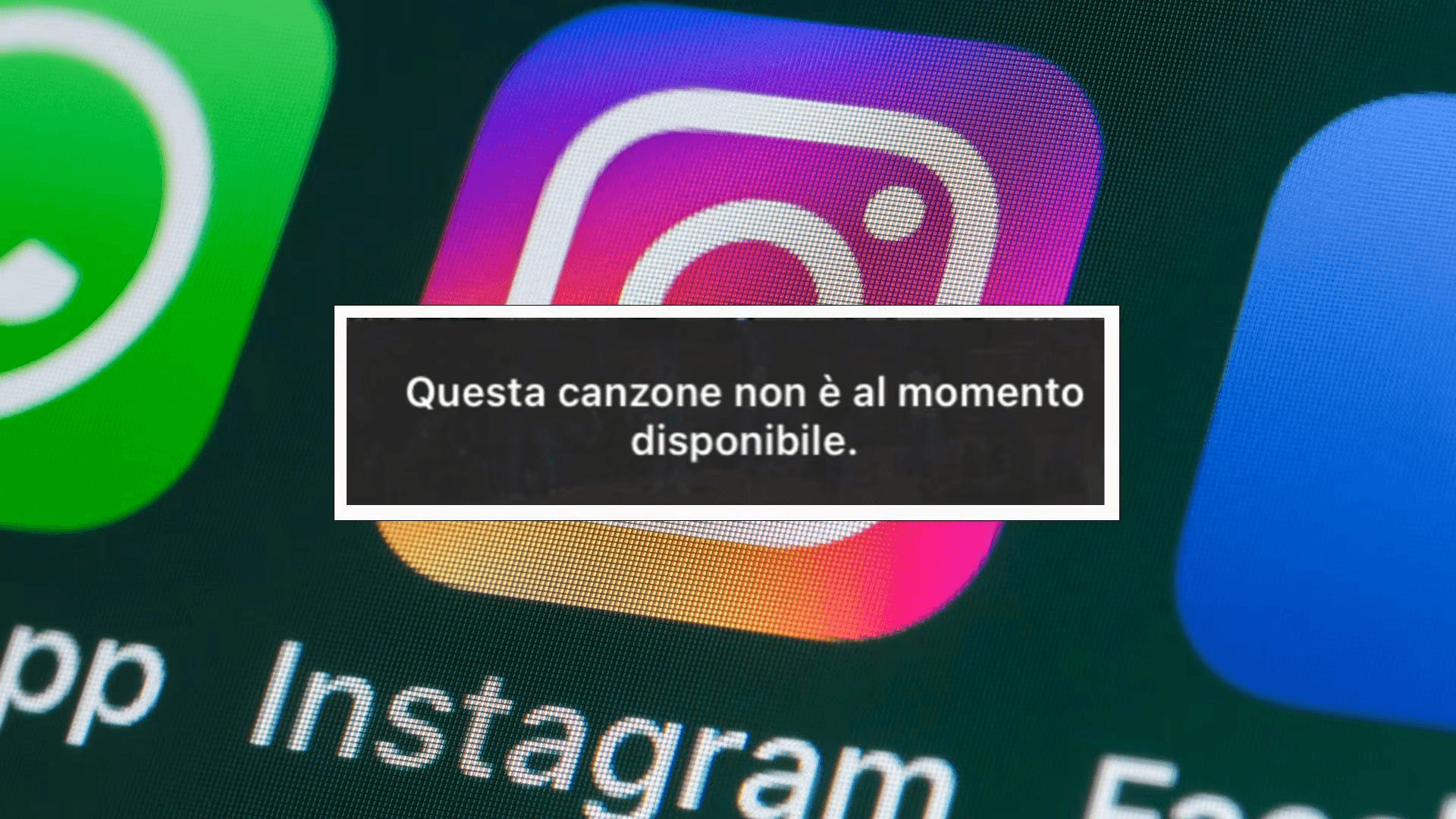 Scontro SIAE-Meta: il messaggio "questa canzone non è al momento disponibile" su Instagram.