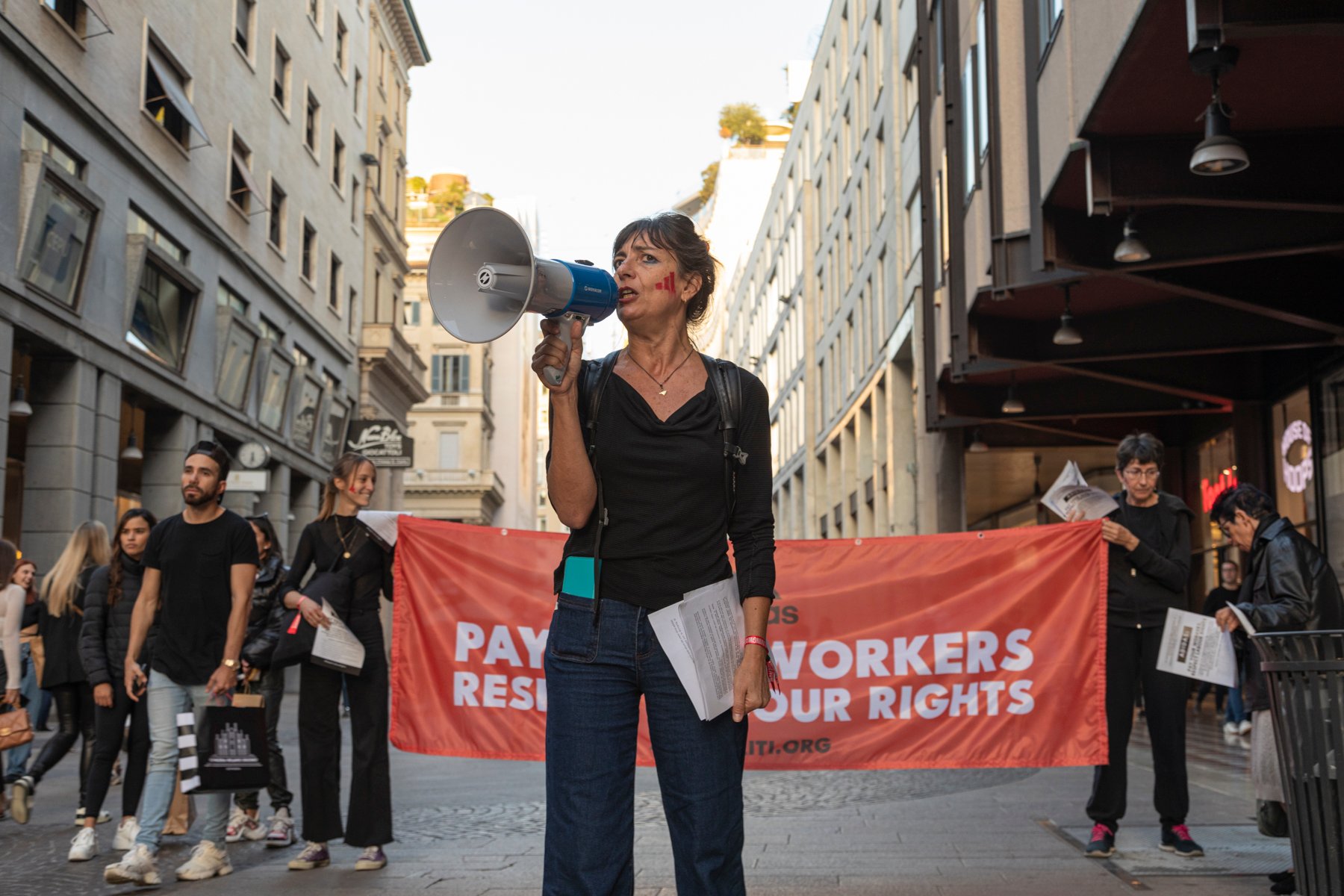 Deborah Lucchetti durante la settimana di mobilitazione globale. Foto@CCC