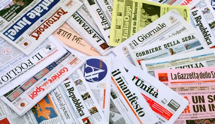 Editoria del giornalismo: le copertine di alcuni dei principali quotidiani italiani