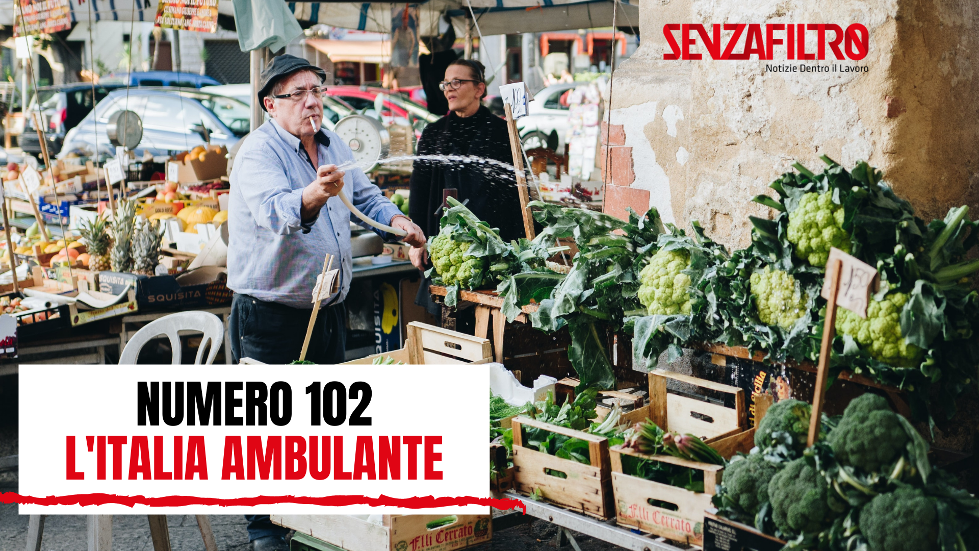 Venditori ambulanti in copertina del mensile 102 di SenzaFiltro: 