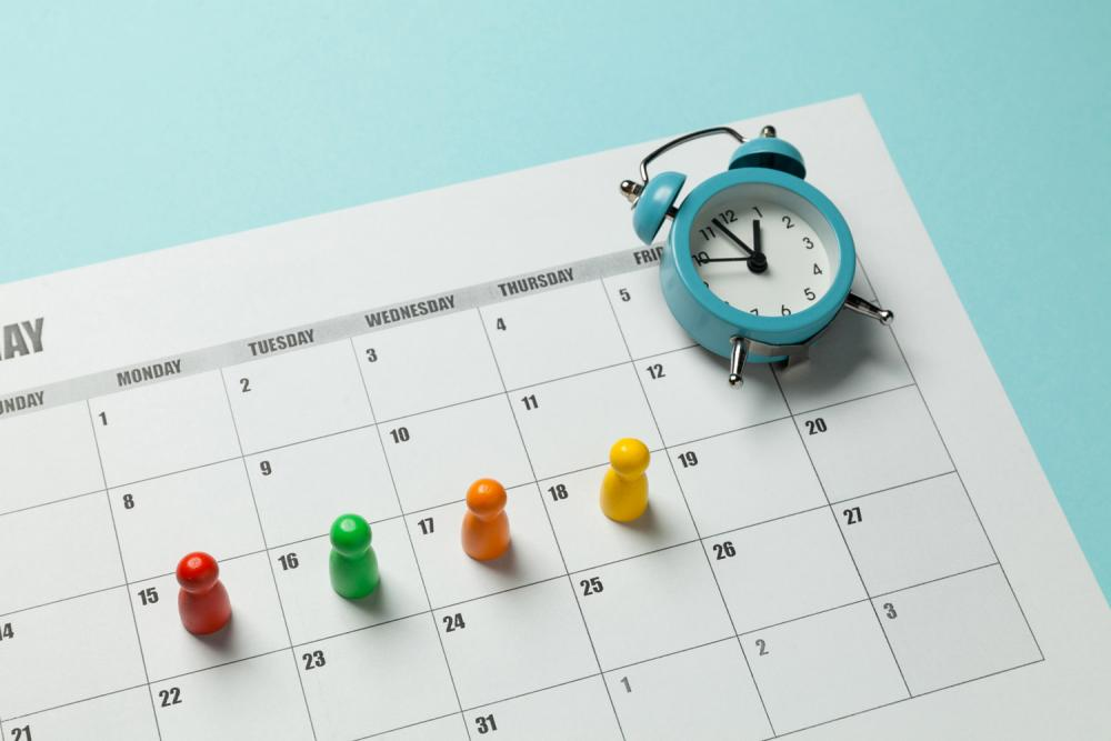 4 giorni, 32 ore: un calendario con segnate solo quattro giornate lavorative a settimana.